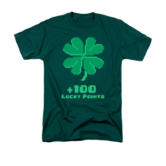 100 lucky points 8 bit shamrock adult t-shirt tee