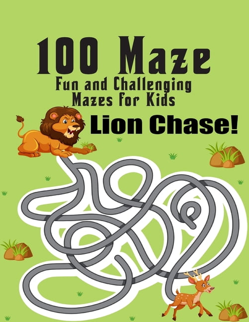 100 maze. Fun and Challenging Mazes for Kids : (8.5''x11.5'') Ages 4-8 ...