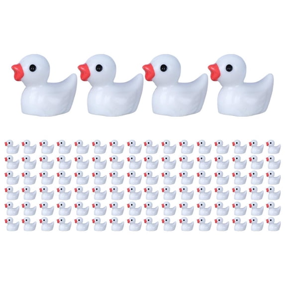 100 or 200-Piece Mini Resin Ducks in Yellow for Dollhouse Garden and Diy Craft Decorations