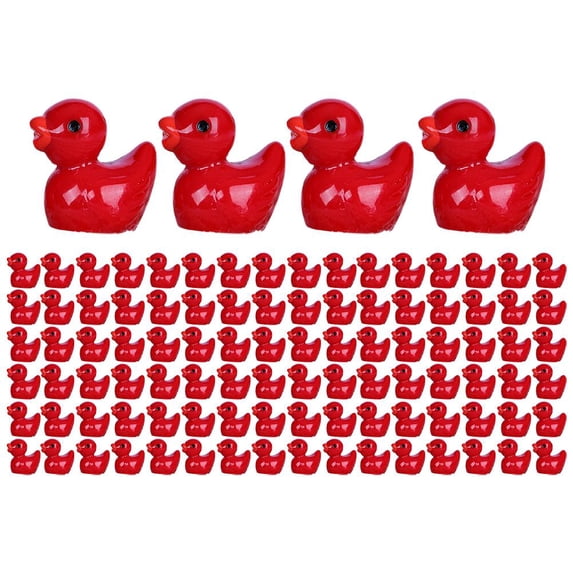 100 or 200-Piece Mini Resin Ducks in Yellow for Dollhouse Garden and Diy Craft Decorations
