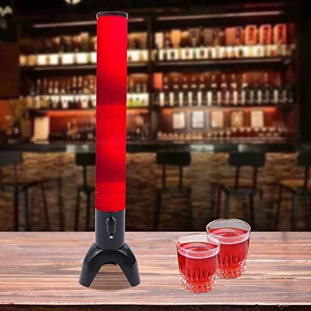 100 oz Beer Tower Dispenser 3L, Clear Beverage Tower Dispenser with Ice Tube, Tabletop Drink Tower for Margarita, Liquor, Parties Bars Pubs Restaurants