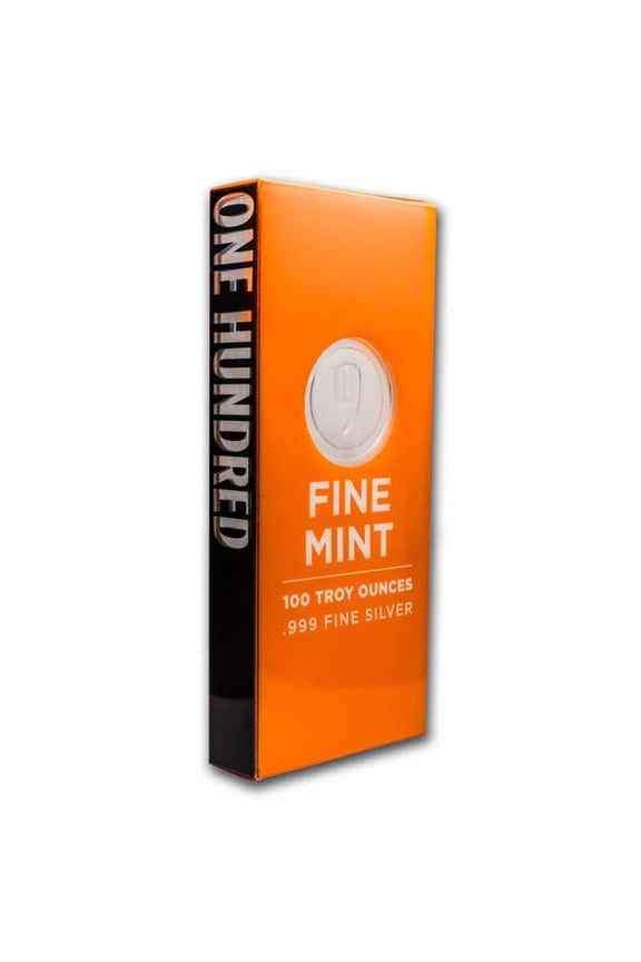 100 oz Cast-Poured Silver Bar - 9Fine Mint