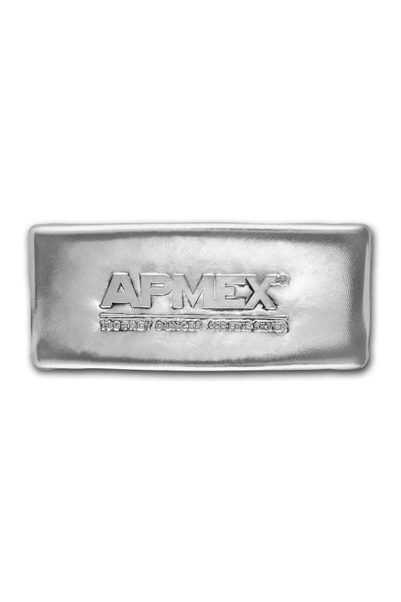 100 oz Cast-Poured Silver Bar - APMEX