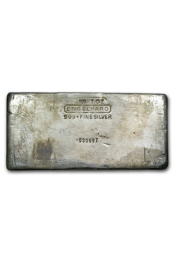 100 oz Silver Bar - Engelhard (2nd Series 6-Digit #, Poured)