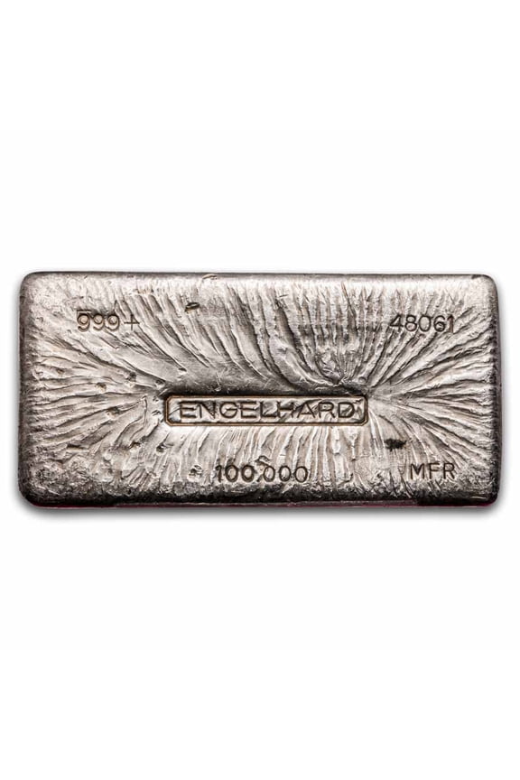 100 oz Silver Bar - Engelhard (3rd Series, MFR, Poured)