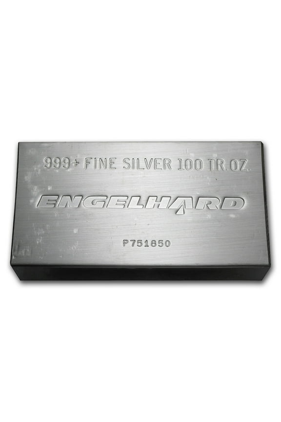 100 oz Silver Bar - Engelhard (Struck, w/Original Plastic)