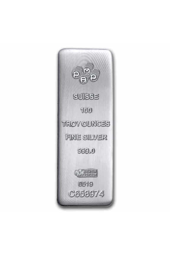 100 oz Silver Bar - PAMP Suisse (Serialized)
