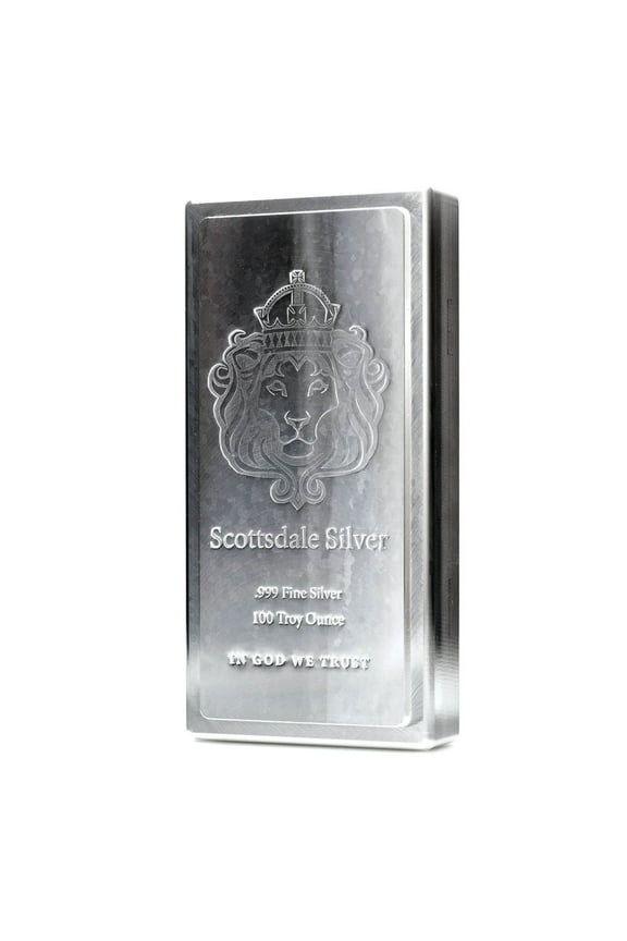 100 oz Silver Bar - Scottsdale Mint King Stacker .999 Silver Bar