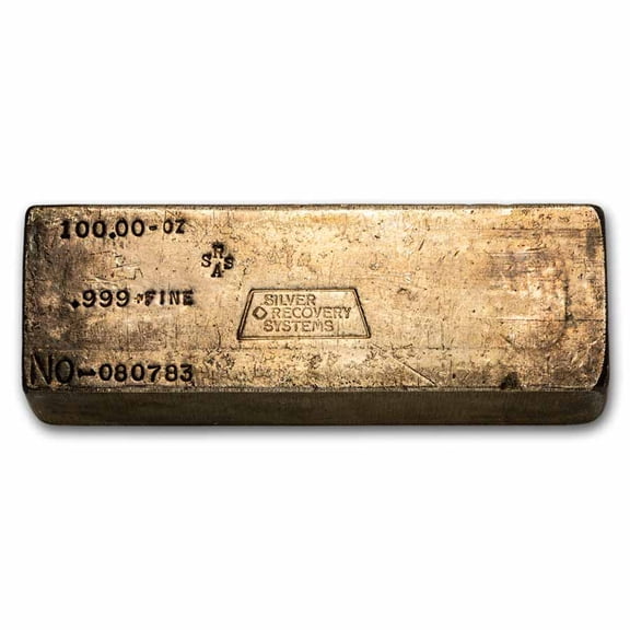 100 oz Silver Bar - Silver Recovery Systems (SRSA)