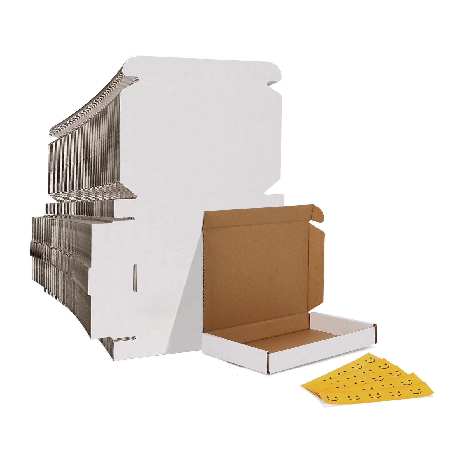 (100 pack)6x4x1 Shipping Boxes, Small Tuck-Top Corrugated Box, Mailer Box, white