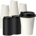 thumbnail image 1 of [100 pack] Disposable Coffee Cups with Lids 12 oz, Hot Paper Cups with Lids, To Go Cup with Lid, 1 of 4