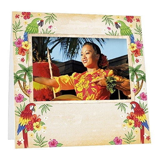(100 pack) Fuji Instax Wide trade  TROPICAL LUAU Paper Frame - 3.75x2.380