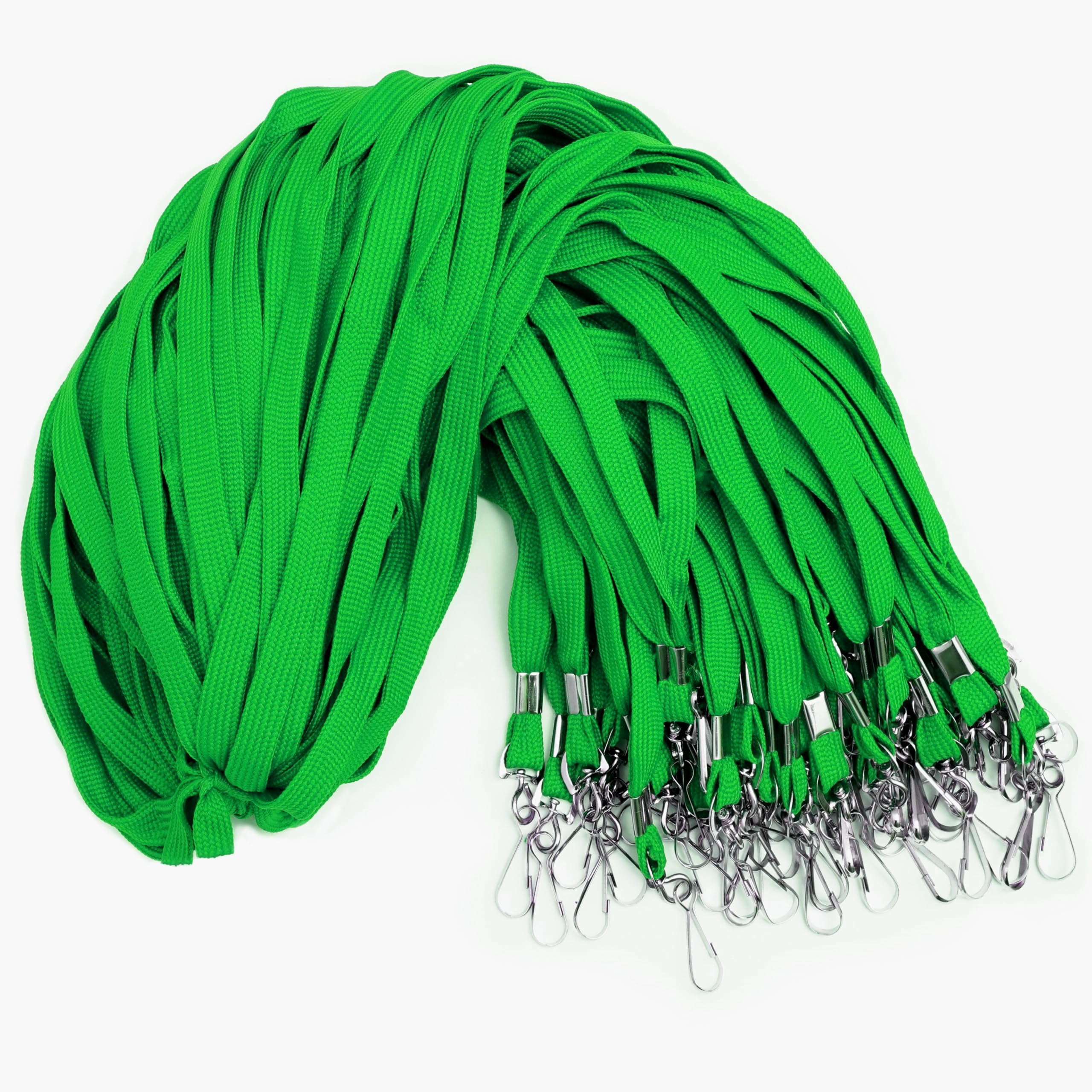 100-pack Green Lanyards For Id Badges With Swivel J-hooks - Versatile Neck Lanyard Keys  Card Holders Whistles And More Ideal Offices Teachers Cruise Ship Cards