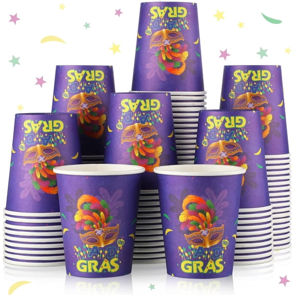 100-pack Madiglas Cups Disposable Paper Cups Bulk 9-ounce Madiglas Coffee Cups Carnival Dinner for Children Adults Juice Hot Tea Chocolate