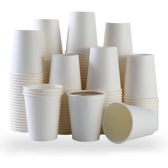 100-pack Park disposable hot coffee mugs - bulk 8 oz paper cups, disposable cups