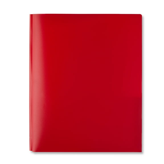 (100 pack) Pen+Gear 3-Prong 2-Pocket Poly Folder, Red