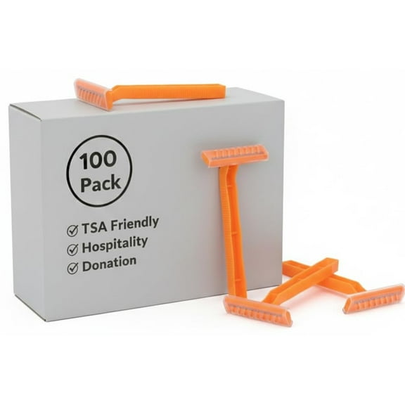 100 pack Single Blade Manual Handheld Shaving Razors - 100 Single Blade Razor Count