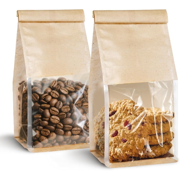 100-pack bread bags, for homemade bread, with clear window small bakery ...