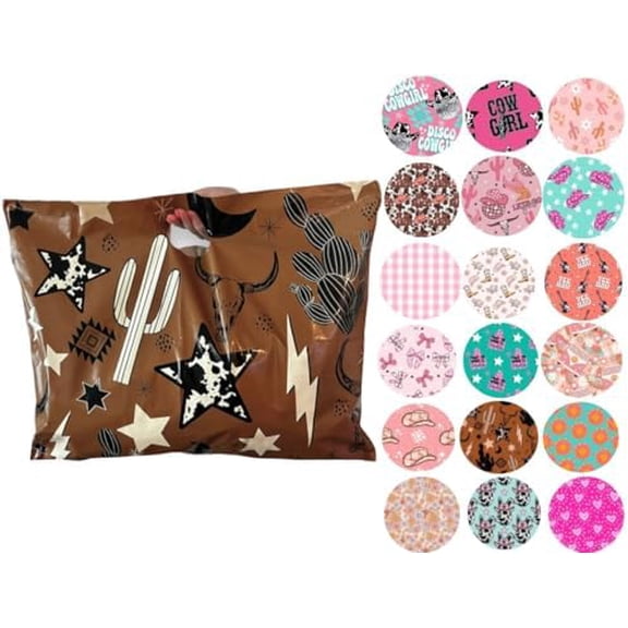 - 100 pack die cut Merchandise and Shopping Bags/Perfect for Retail Stores, Boutiques, Gift Shops, Clothing and Merchandise | Cute and Trendy (Wild Wild West, 20x15)$$Cases & Bags