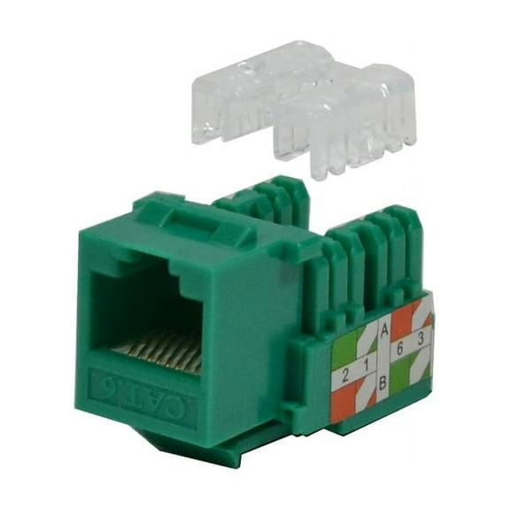 100 pack lot Keystone Jack Cat6 Green Network Ethernet 110 Punchdown 8P8C