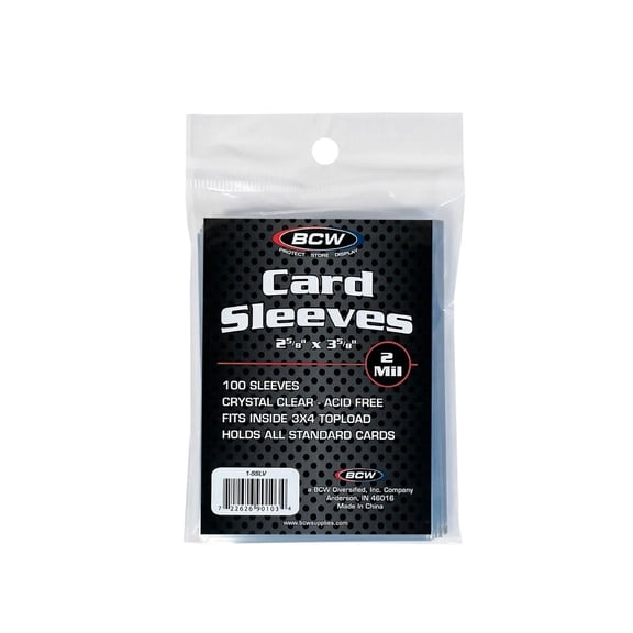 100 packs of 100 (10000) BCW Clear Standard Sized Card Sleeves