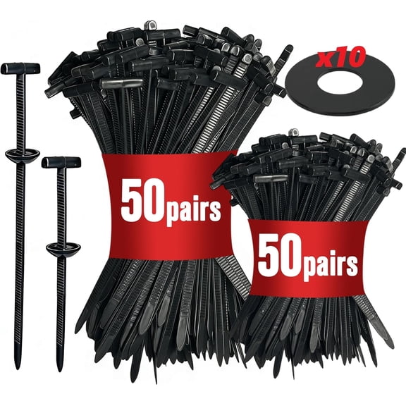 [100 pairs] Nylon Universal Cable Tie Buckle Kit 3.54 in & 6 in Mixed Zip Tie Clips & Zipper Clips Snap on Fasteners with Washers Automotive Plastic Rivet Push Pin for Car Fender Bumper Splash Shield