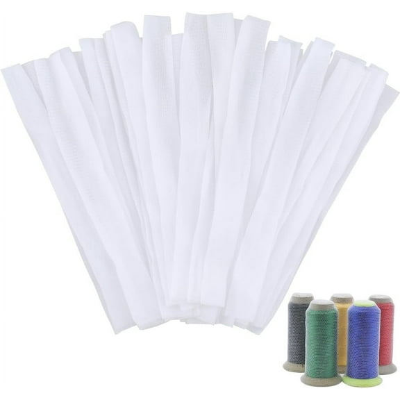 100 pc 100Pcs Sewing Thread Net Cosmetic Brush Protective Nets Mesh Spool Saver Huggers for Different Sizes of Sewing Quilting Winding Embroidery Machines White 7.68x0.79inch