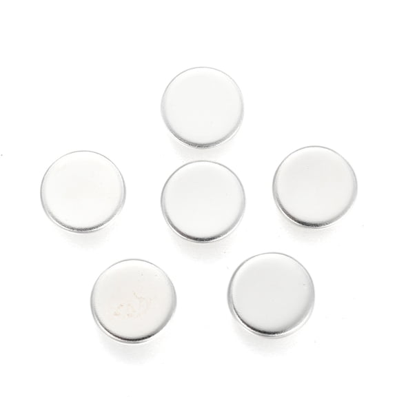 100 pc 304 Stainless Steel Plain Edge Bezel Cups Cabochon Settings Flat Round Silver Tray: 6mm 7.5x1.5mm