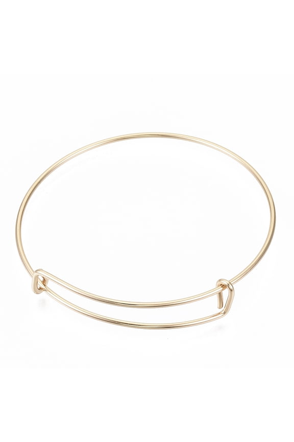 100 pc Adjustable Iron Expandable Bangle Making Light Gold 0.15cm Inner Diameter: 2-1/2 inch(6.2cm)DIY