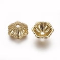 thumbnail image 1 of 100 pc Alloy Bead Caps Long-Lasting Plated Flower Real 18K golden Plated 10.7x4mm Hole: 1.6mm, 1 of 2