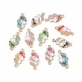 thumbnail image 1 of 100 pc Alloy Enamel Connector Charms Unicorn Links with Rhinestone Light Gold Cadmium Free Nickel Free Lead Free Mixed Color 23x11.5x2mm Hole: 1.6mm, 1 of 3
