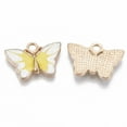 thumbnail image 1 of 100 pc Alloy Enamel Pendants Butterfly Light golden Mixed color 13.5x20x2.5mm Hole: 2mm, 1 of 2