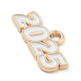 thumbnail image 1 of 100 pc Alloy Enamel Pendants Light golden Cadmium Free Lead Free Number 2025 Charm White 9x18x1.5mm Hole: 1.8mm, 1 of 3