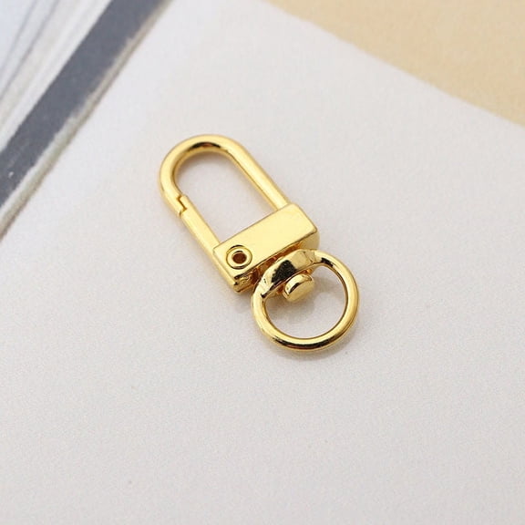 100 pc Alloy Swivel Clasps Lanyard Push Gate Snap Clasps Golden 3.3x1.3x0.5cm Hole: 10x7mm