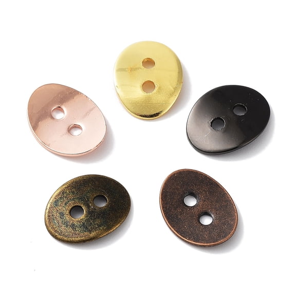 100 pc Brass Button Clasps Mixed Color 14x10mm Hole: 2mm