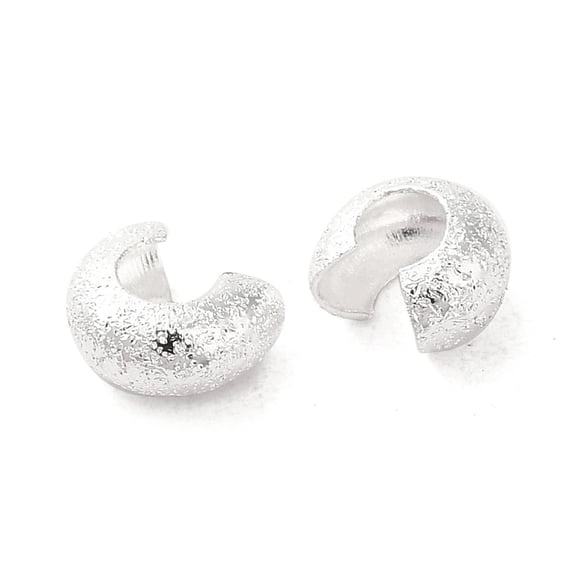 100 pc Brass Crimp Beads Covers Silver 5.5x3mm Hole: 2.3mm