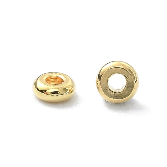 100 pc Brass Spacer Beads Rondelle Real 18K golden Plated 3x1mm Hole: 1mm