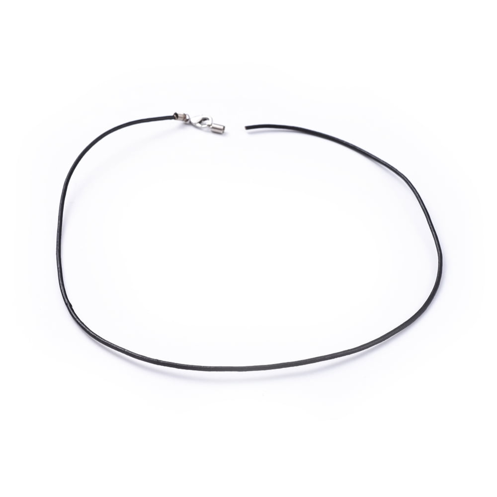 100 pc Imitation Leather Necklace Cord Black Size: 2mm thick 17.5 inch long