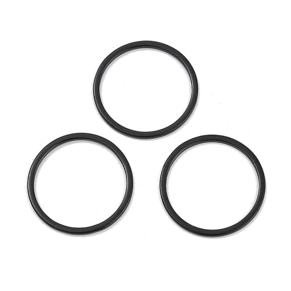 100 pc Ion Plating(IP) 304 Stainless Steel Linking Ring Nickel Free Round Ring Black 16x0.8mm