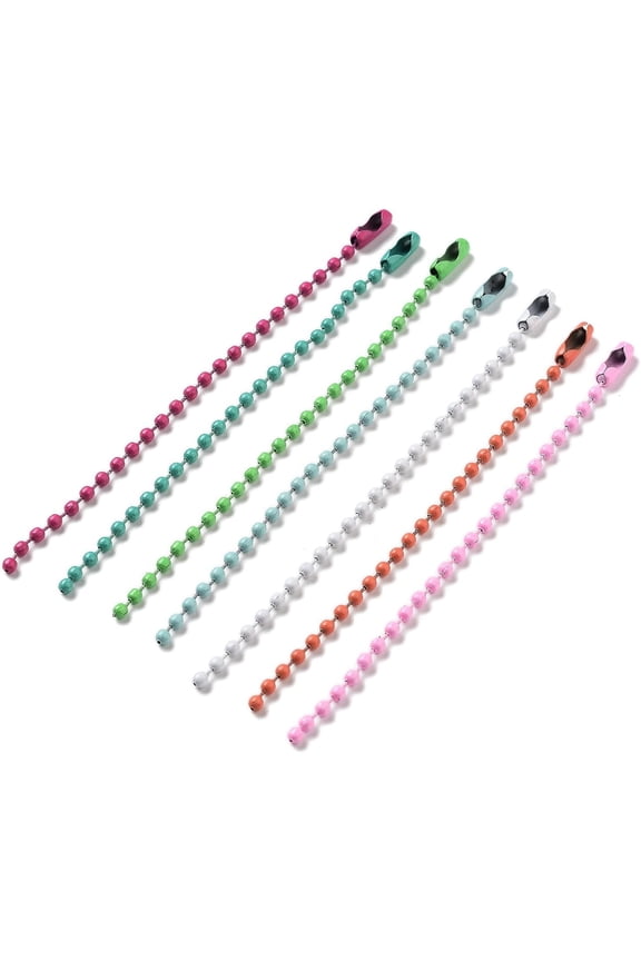 100 pc Iron Ball Tag Chains for Price Tag Mixed color 9.5~9.9x0.23cm