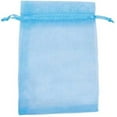 thumbnail image 1 of 100 pc Organza Gift Bags with Drawstring Jewelry Pouches Wedding Party Christmas Favor Gift Bags Sky Blue 12x9cm, 1 of 1