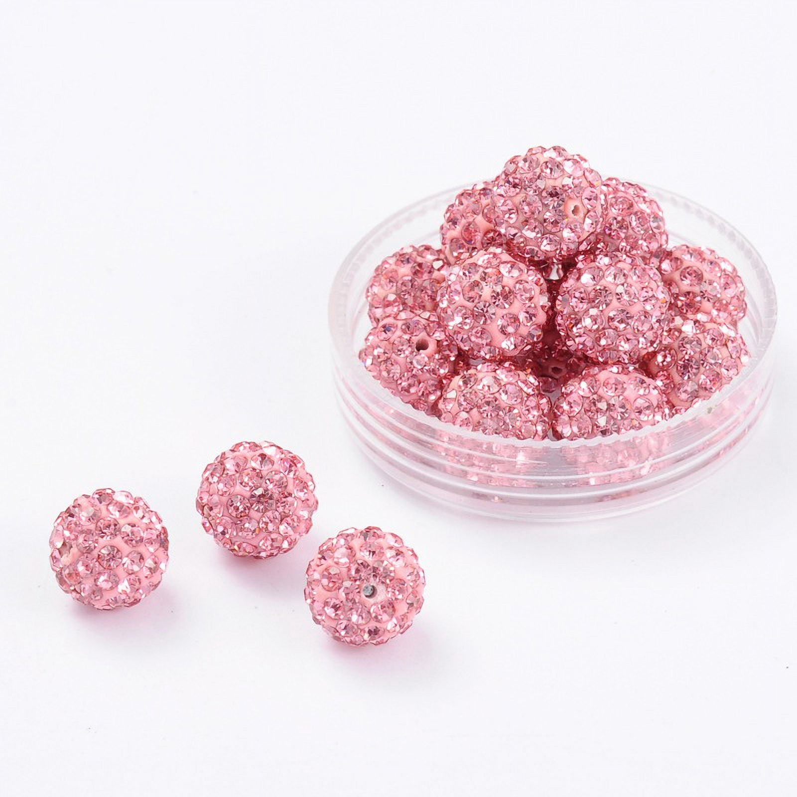Craftdady 50-Pack 6mm Pave Crystal Clay Beads - Disco Ball Rhinestone Spacer Beads For Jewelry Making