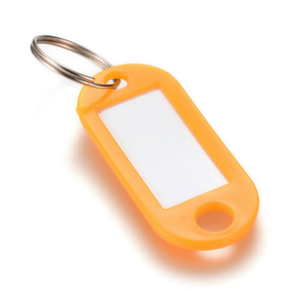 100 pc Plastic Badge Holders with Iron Rings Tag Card Holder Oval Dark Orange 50.5x22x2.5mm Hole: 7mm