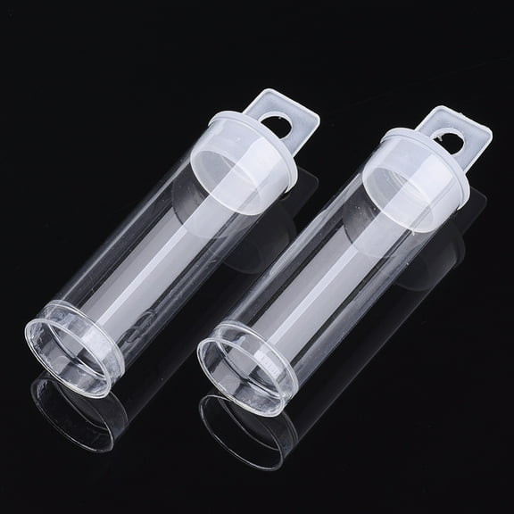 100 pc Plastic Bead Containers Bottle For Seed Beads Storage Clear 6.8x1.9cm Hole: 0.6cm Capacity: 10ml(0.34 fl. oz) Plastic