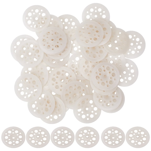 100 pc Plastic Ceiling Disc White 46.5x5mm Hole: 6.5mm and 3.5mm and 5mm for DIY