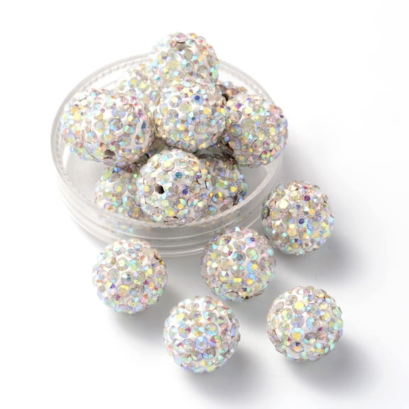 100 pc Polymer Clay Rhinestone Beads Grade A Round PP15 Crystal AB 12mm Hole: 1.8mm PP15(2.1~2.2mm)