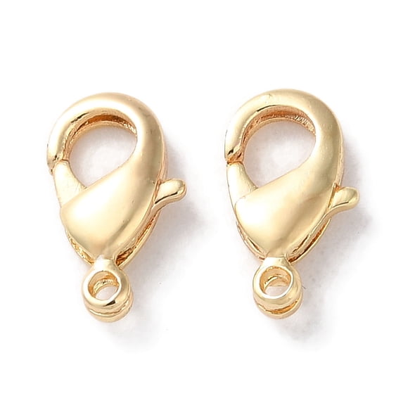 100 pc Rack Plating Brass Lobster Claw Clasps Long-Lasting Plated Lead Free Cadmium Free Light golden 10x5.5x2mm Hole: 1mm