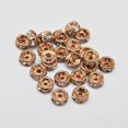 thumbnail image 1 of 100 pc Rack Plating Brass Rhinestone Bead Spacers Rondelle Light Gold, 1 of 2