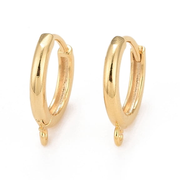 100 pc Rack Plating Eco-friendly Brass Hoop Earring Findings with Horizontal Loop Lead Free & Cadmium Free Ring Real 24K Gold Plated 12 Gauge 16x13.5x2mm Hole: 1mm Pin: 1mm