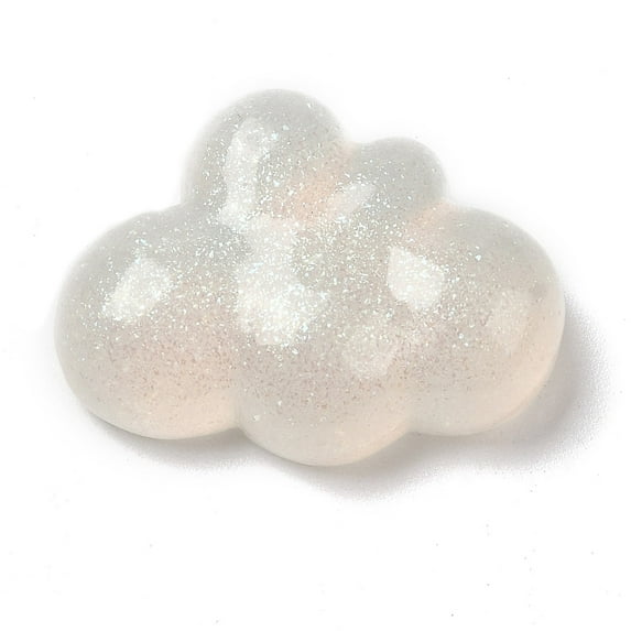 100 pc Rainbow Iridescent Plating Resin Cabochons Glitter Cloud Cabochons White 19.5x26x7.5mmDIY